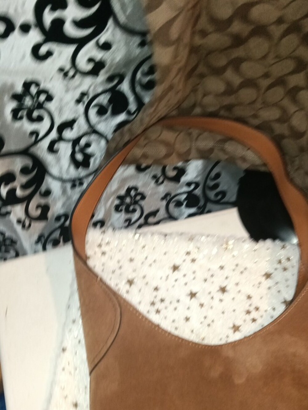 Coach Brown Suede Shoulder Bag - Picture 5 of 7
